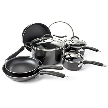 Fashion Home Basic Nonstick Cookware Set of 10 Black